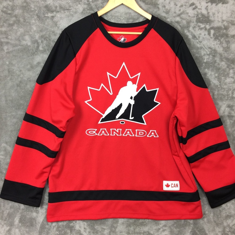 Team Canada Hockey Jersey Mens Large Red Maple Leaf Logo